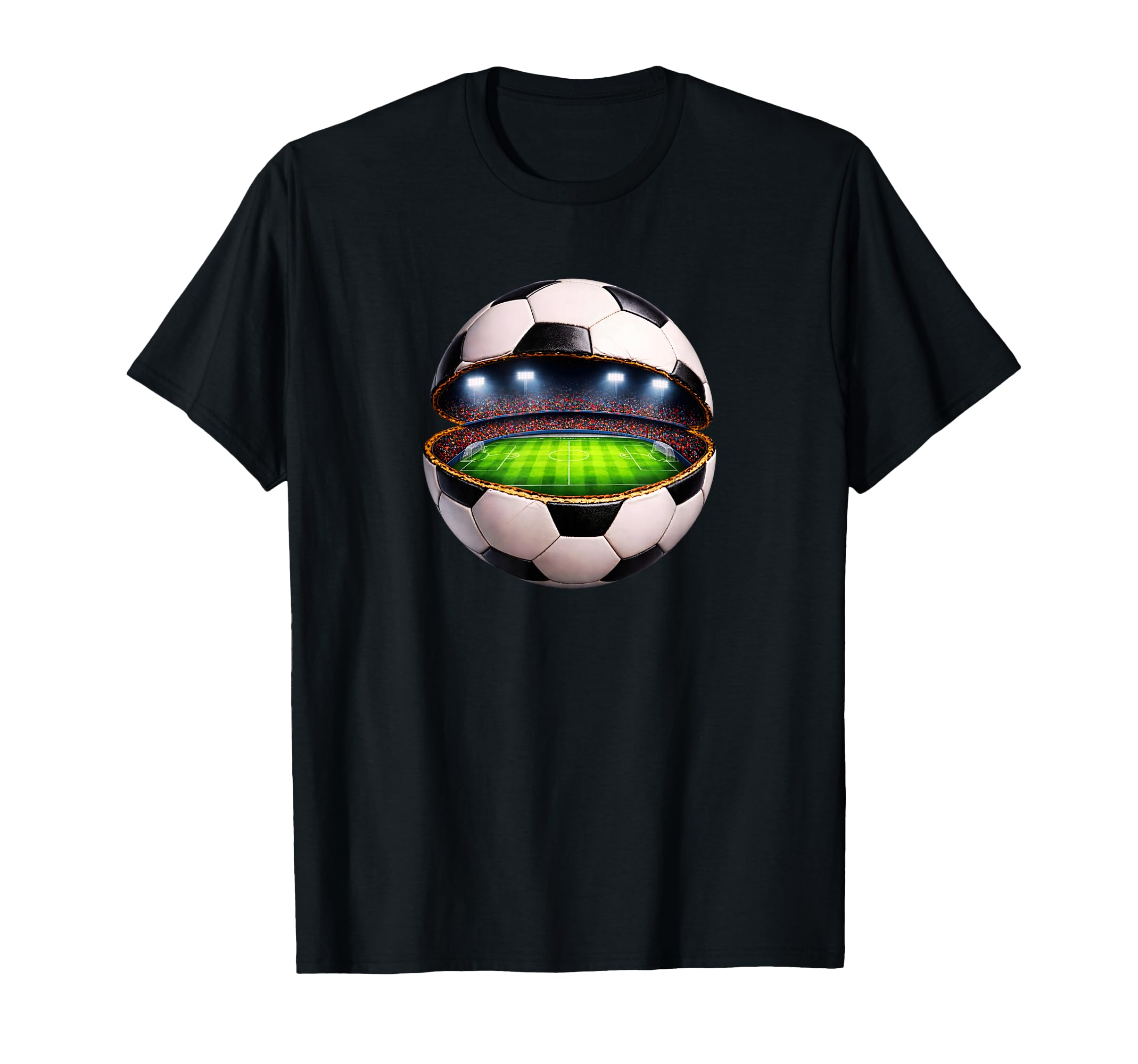 Soccer Stadium Inside Ball Soccer T-Shirt - Fun Novelty Design Men Women
