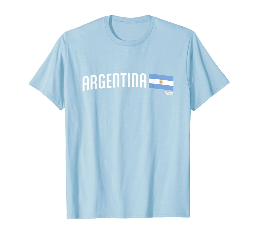 Superfan Argentina Minimal Flag Stripe T-Shirt - Novelty Apparel Unisex