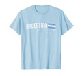 Superfan Argentina Minimal Flag Stripe T-Shirt - Novelty Apparel Unisex