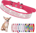 Rhinestone Dog Collar for Small Dogs, Bling Diamond Fancy Crystal Glitter Pretty Jewel Pet Puppy Collars for XXS XS Small Medium Large Breed Girl Dogs Female Cats Kitten, Hot Pink XSmall
