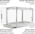 DIGGS Revol Collapsible Dog Crate with Wheels - Premium Portable Dog Crate - Safe, Stylish, and Convenient Indoor Kennel (Smoke, Medium)