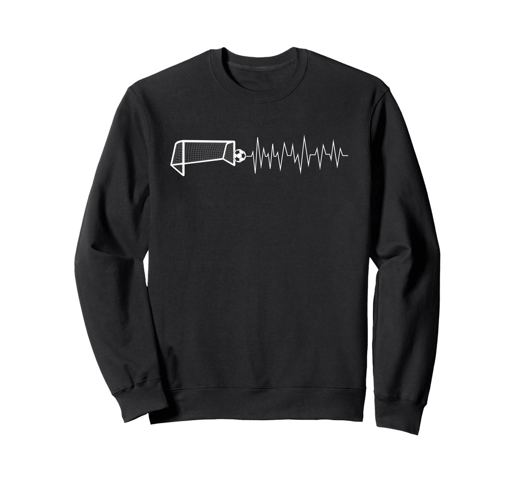 Funny Soccer Heartbeat Ecg Football Goal Sweatshirt - Graphic Print Unisex