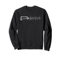 Funny Soccer Heartbeat Ecg Football Goal Sweatshirt - Graphic Print Unisex