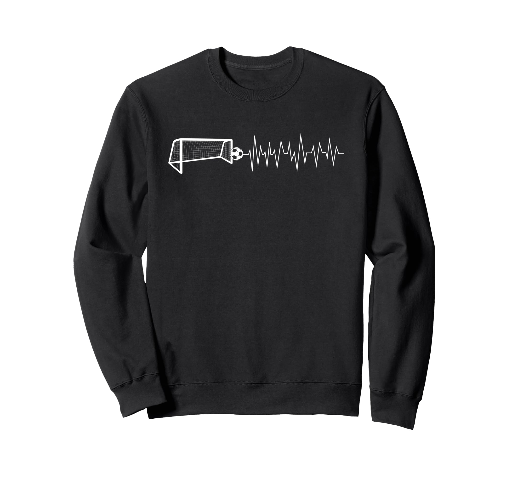 Funny Soccer Heartbeat Ecg Football Goal Sweatshirt - Graphic Print Unisex