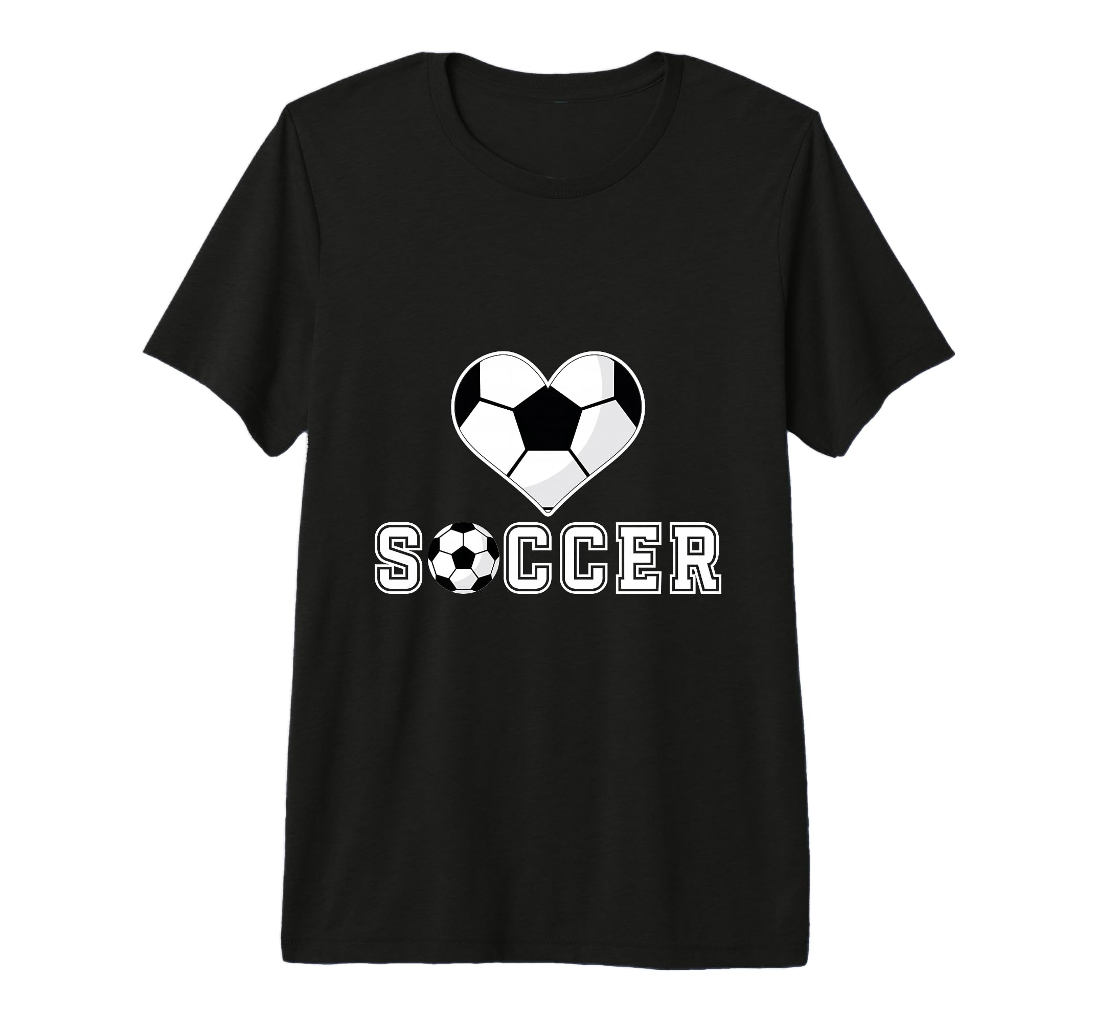 Love Soccer Heart Ball Play Gift T-Shirt - Fun Novelty Design for Adults