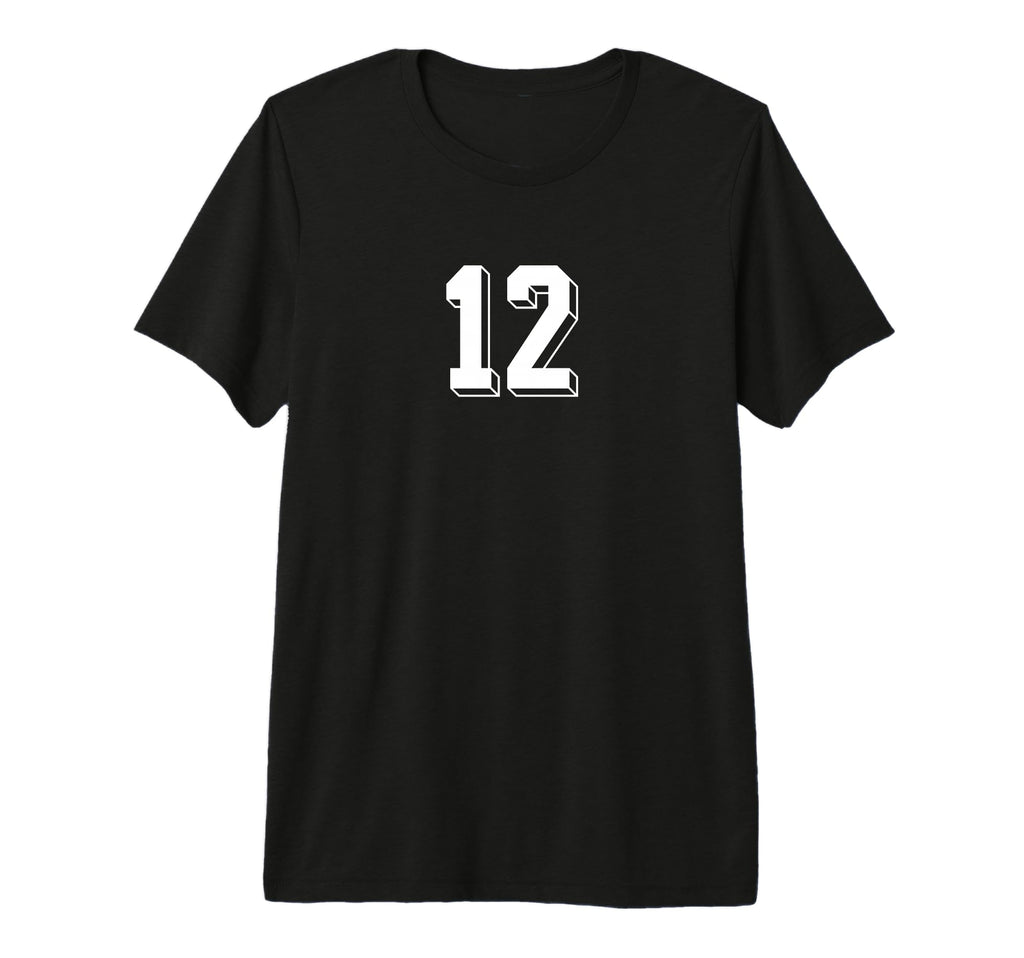 Number 12 80S 90S Soccer Team Jersey T-Shirt - Fun Novelty Design Unisex