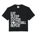 Eat Sleep Soccer Volleyball Repeat Hoodie - Minimalist Print for Adults