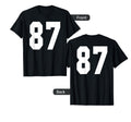 87 Team Sports Jersey Front Back Number T-Shirt - Graphic Print Unisex