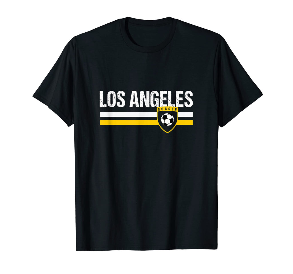 Los Angeles Yellow White Soccer Fan T-Shirt - Graphic Print for Adults