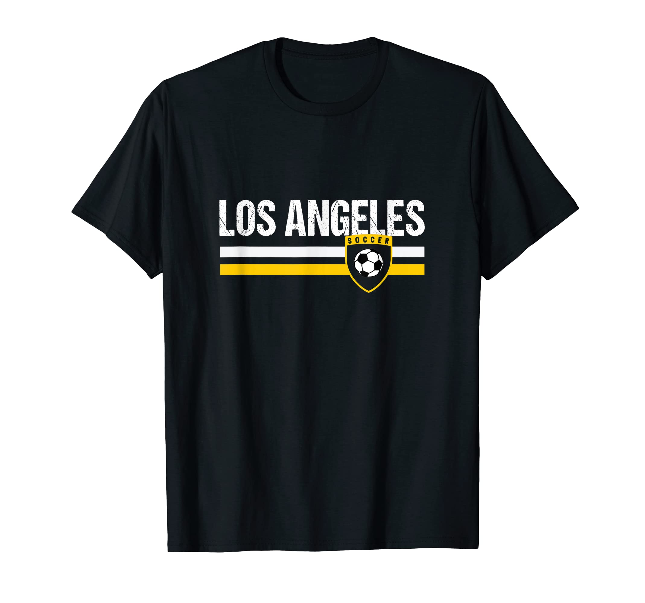 Los Angeles Yellow White Soccer Fan T-Shirt - Graphic Print for Adults