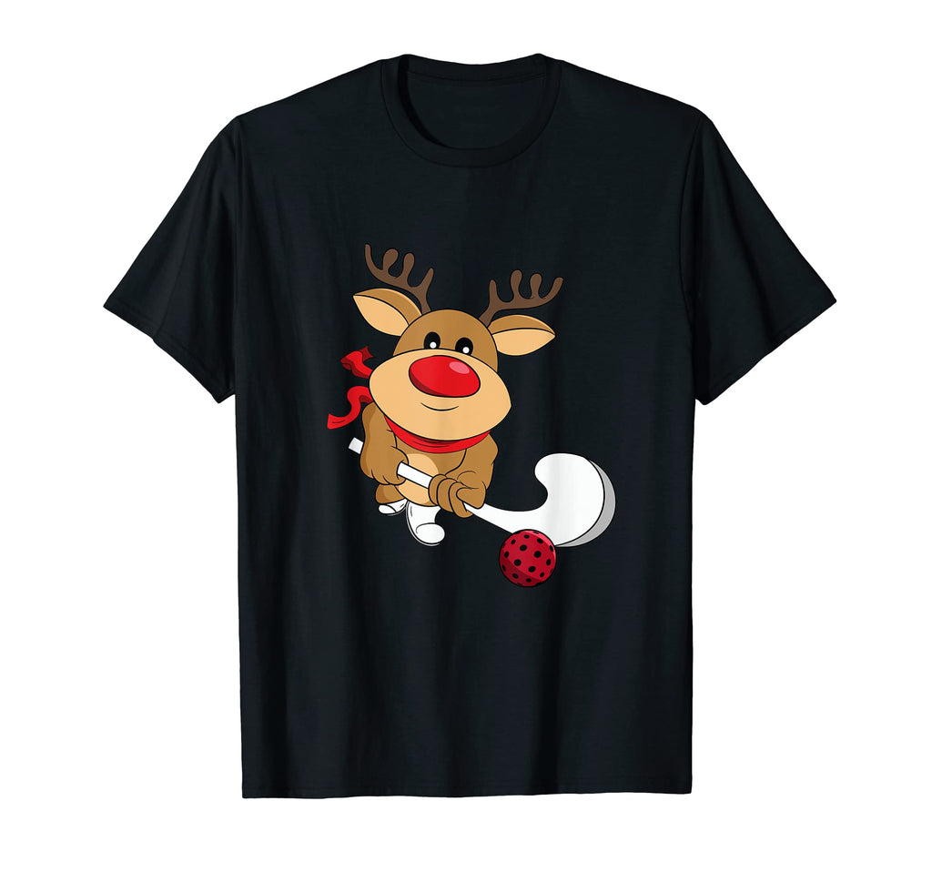 Reindeer Goalkeeper Field Hockey T-Shirt - Fun Novelty Design Men Women