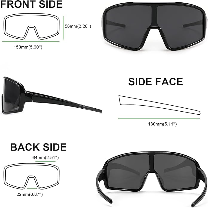 Karsaer Vision Sports Sunglasses Cycling Glasses Baseball Softball Sunglasses Unisex for Adult Youth Kids Boys Girls 8-16