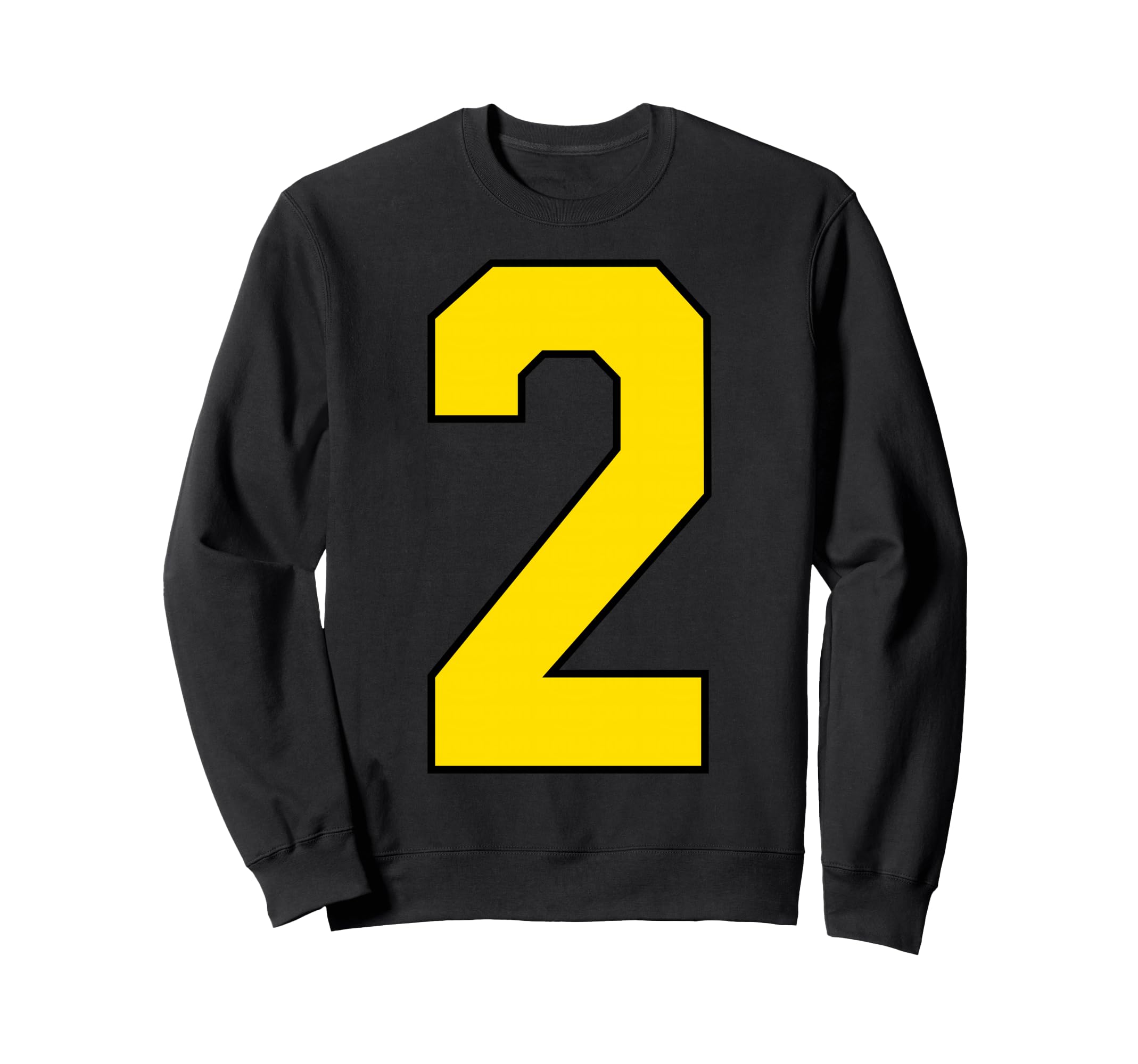 Yellow Sports Team Number 2 Fan Sweatshirt - Aesthetic Graphic Unisex