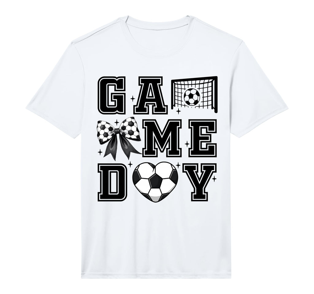 Soccer Coquette Bow Gameday Cheer Mom T-Shirt - Trendy Graphic Unisex