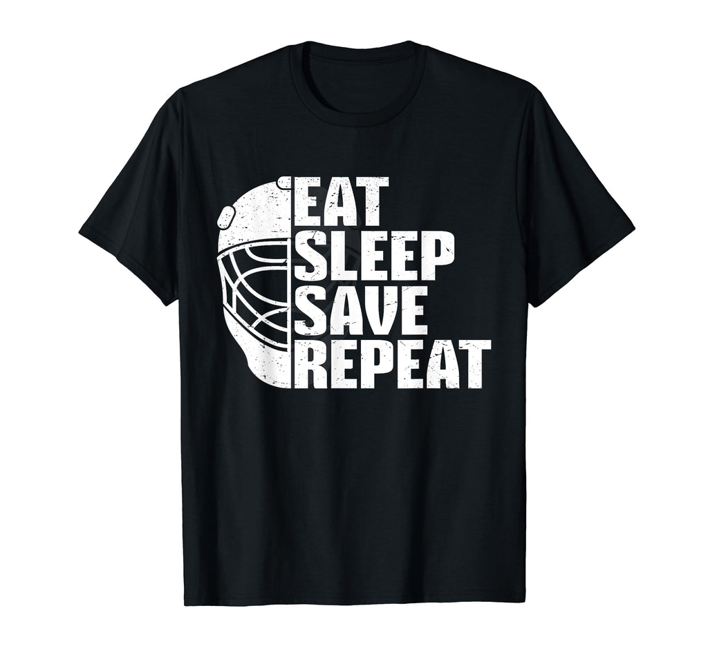 Ice Hockey Goalie Goalkeeper Eat T-Shirt - Fun Novelty Design for Adults