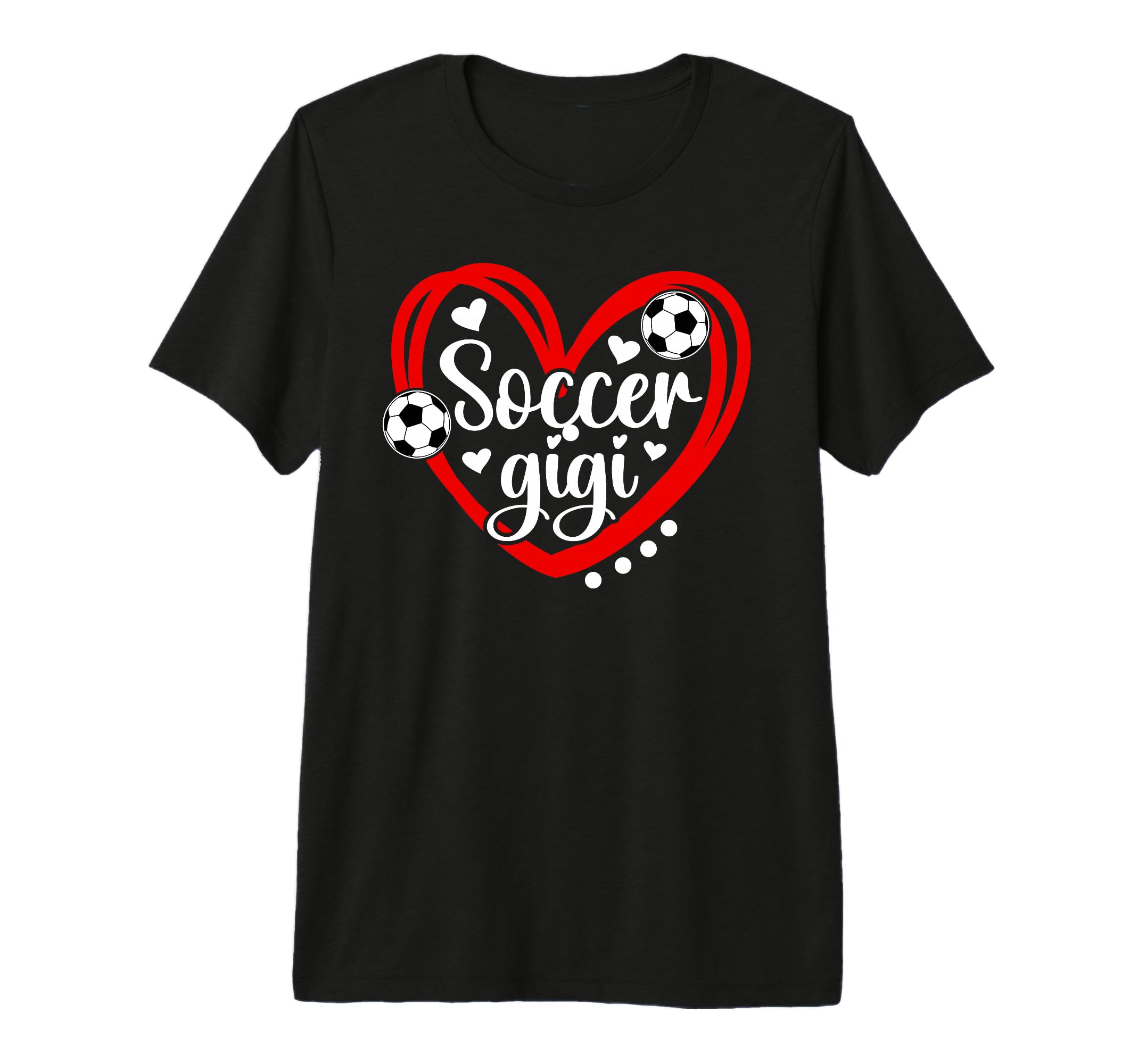 Soccer Gigi Heart Grandma Gigi Soccer T-Shirt - Graphic Print for Adults