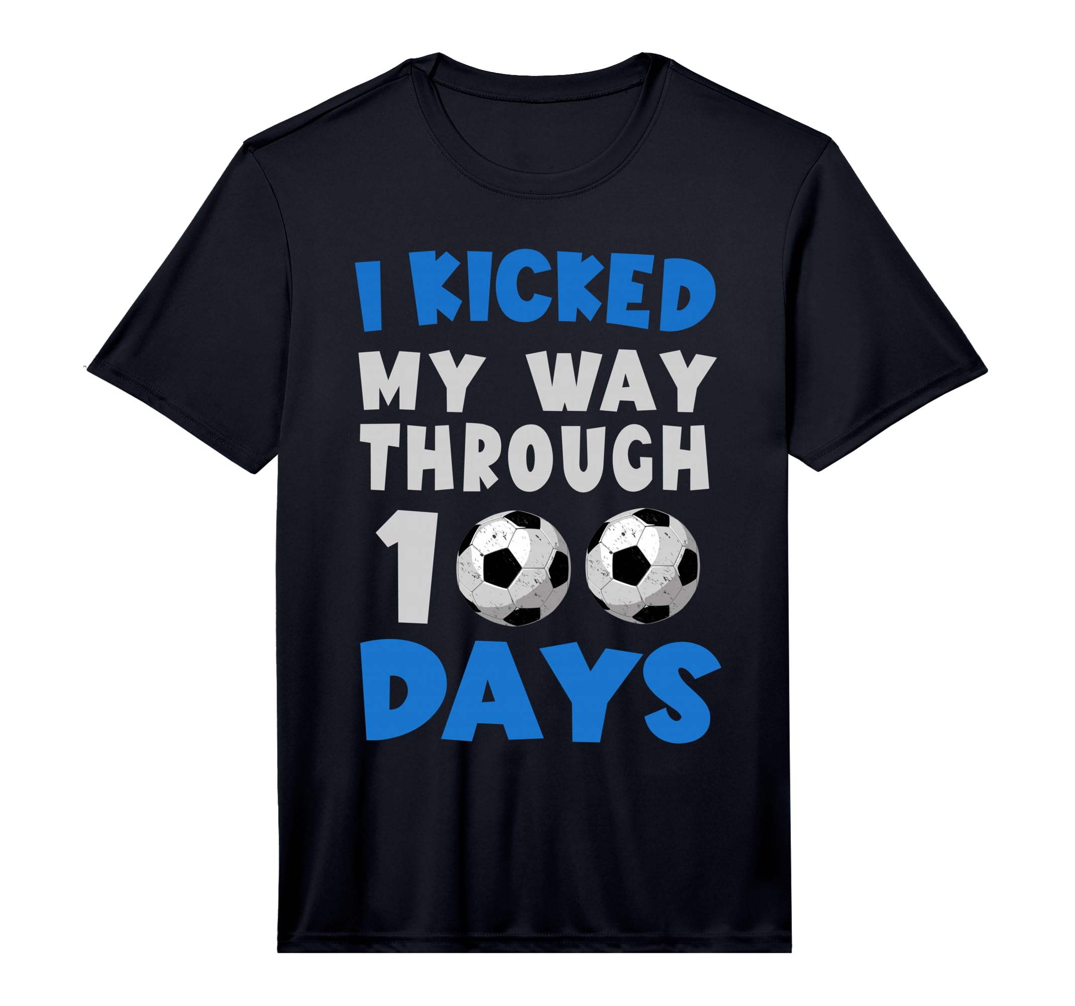 I Kicked My Way Through 100 Days Soccer T-Shirt - Graphic Print for Adults
