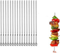Metal Skewer for Grilling,Kabob Skewer,Flat BBQ Barbecue Skewer,Grilling Skewers Set,Reusable BBQ (10" skewer(16 pack))