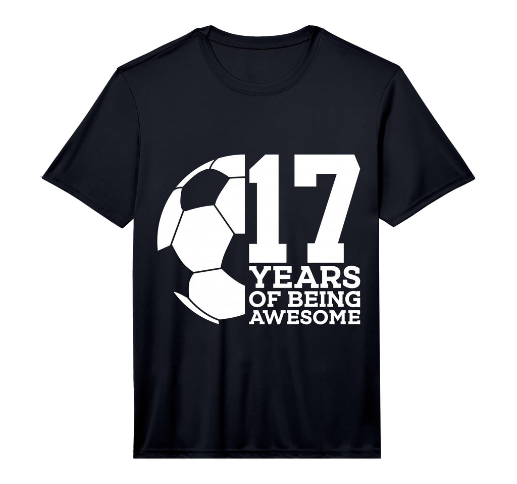 Mens 17 Years Being Awesome Soccer T-Shirt - Fun Novelty Design for Adults