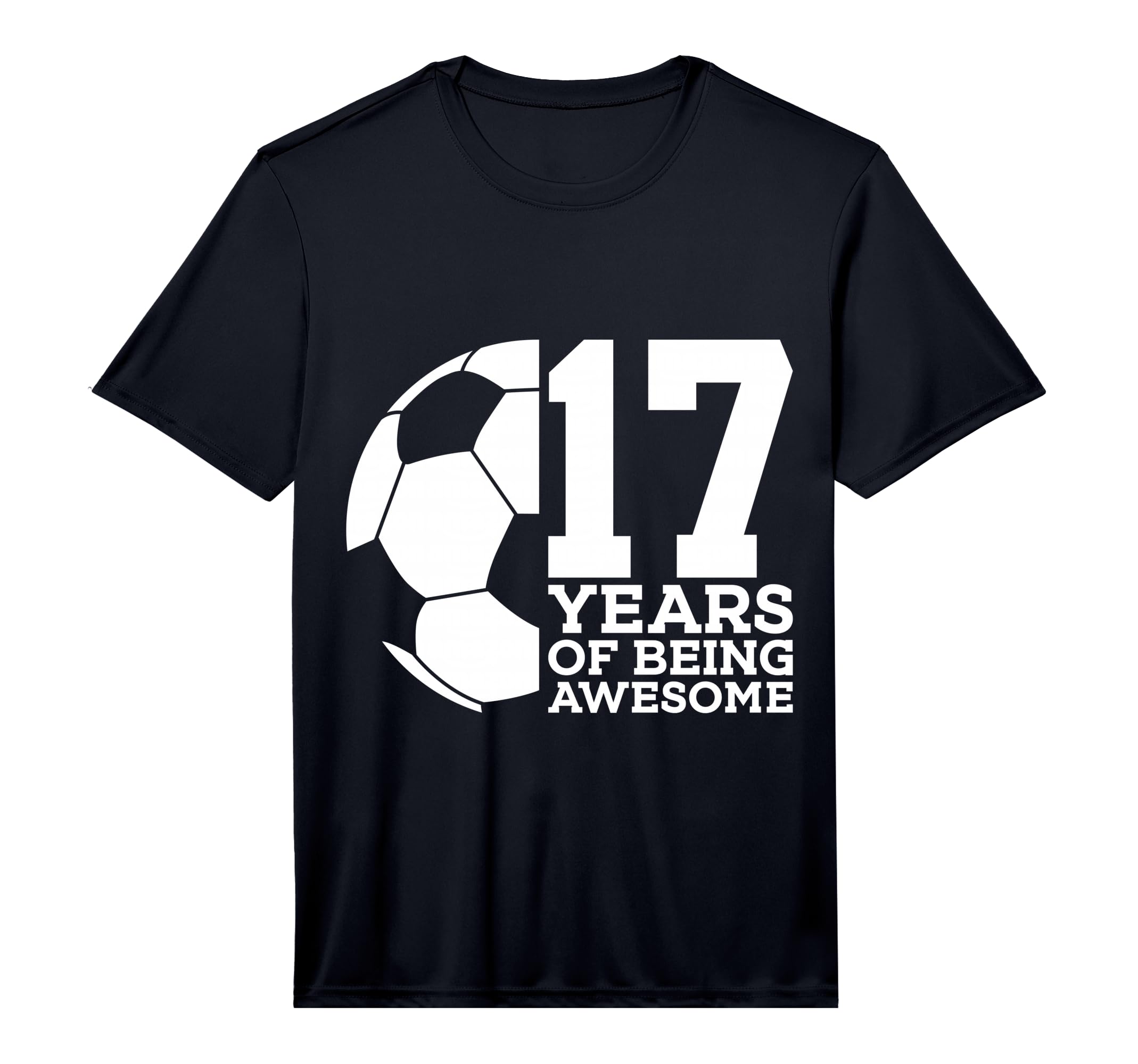 Mens 17 Years Being Awesome Soccer T-Shirt - Fun Novelty Design for Adults