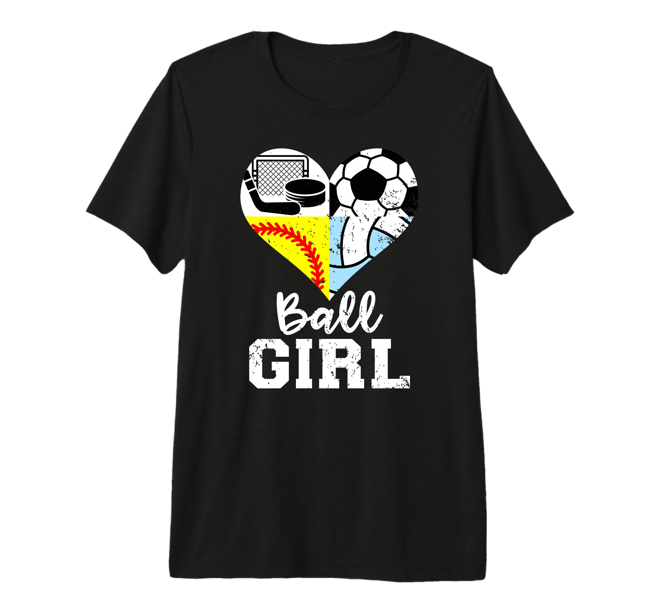Ball Heart Soccer Softball Volleyball T-Shirt - Graphic Print Men Women