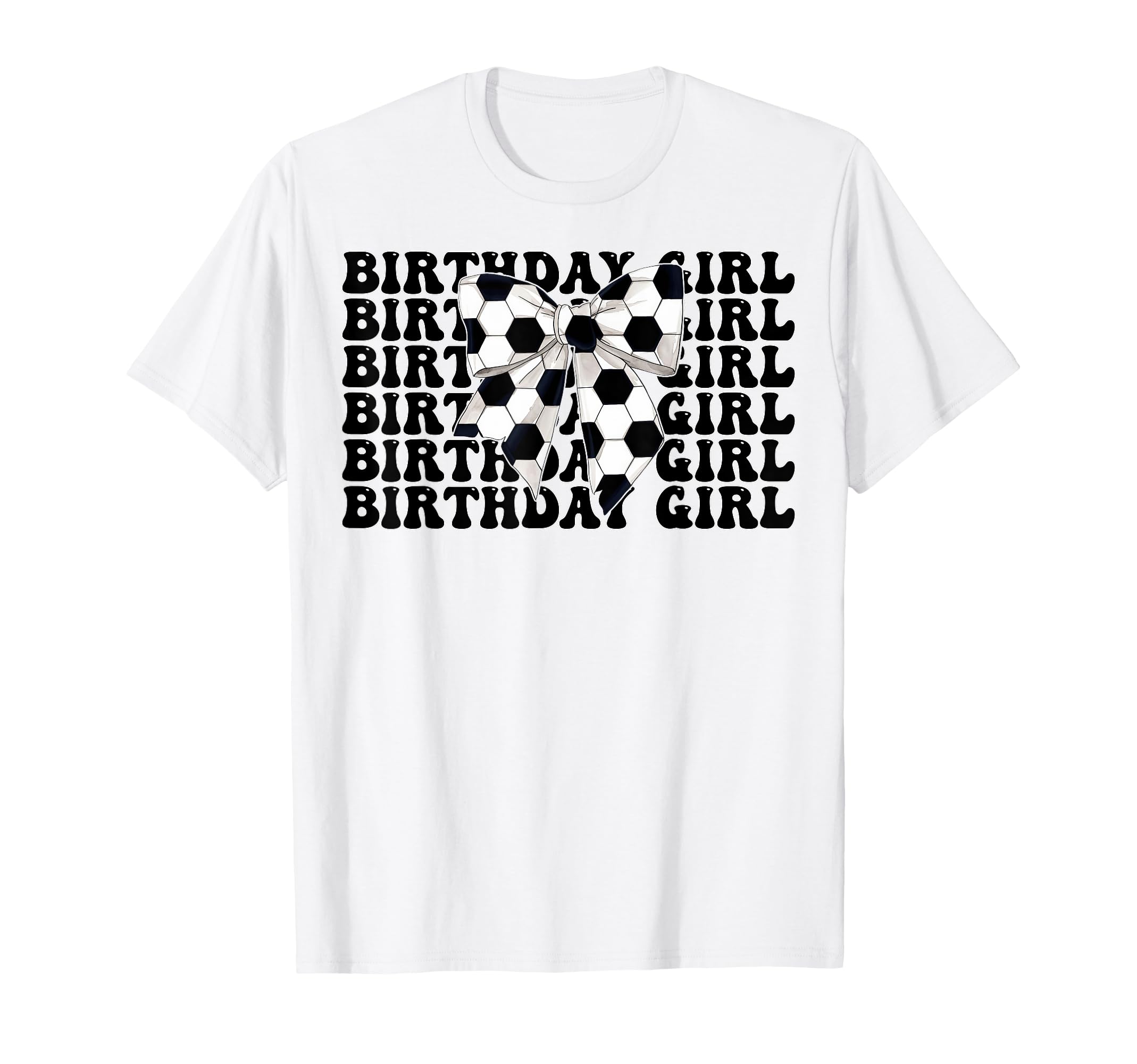 Birthday Soccer Coquette Bow T-Shirt - Casual Everyday Wear Men Women