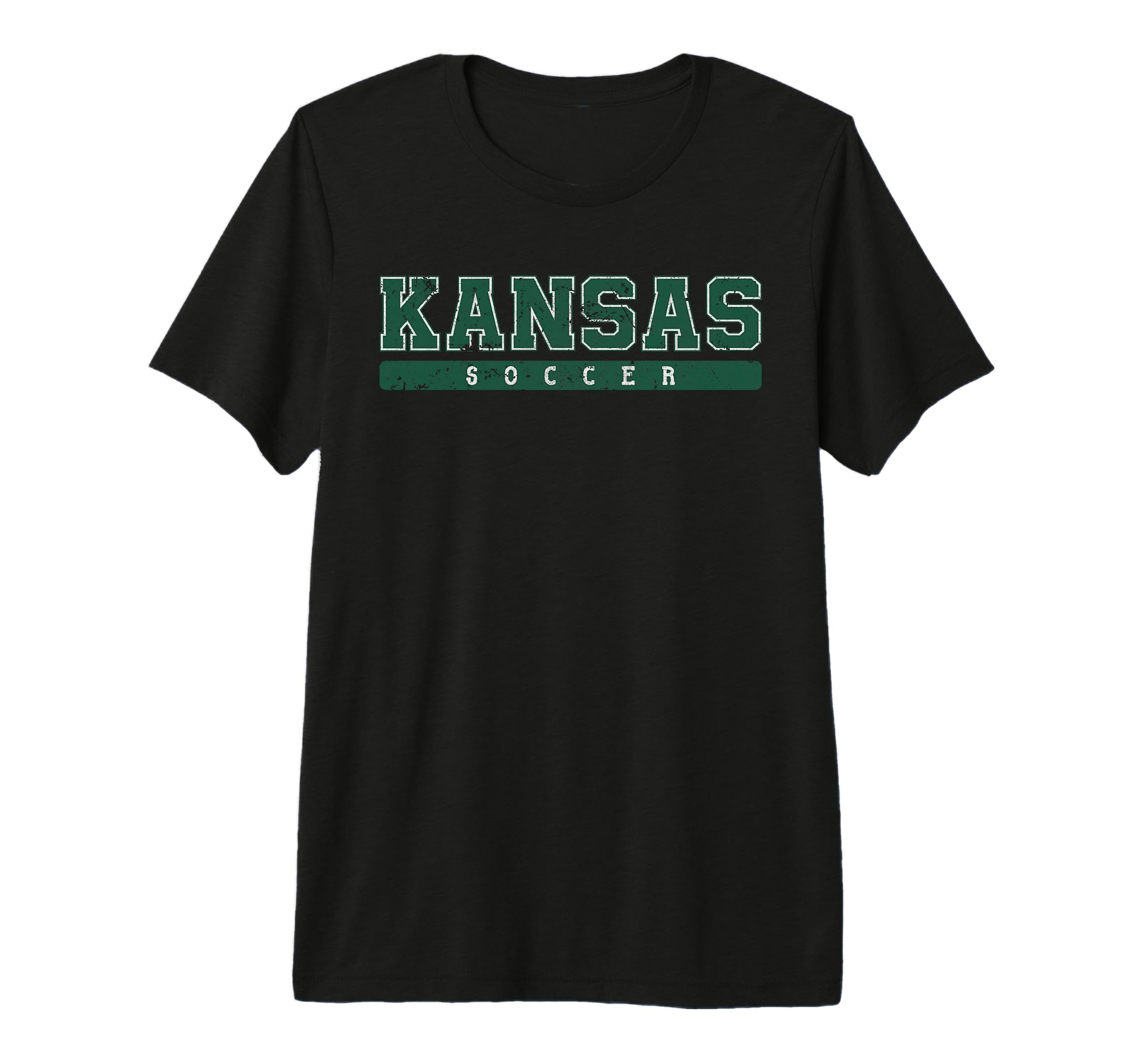 Kansas Soccer Green Text Tri Blend T-Shirt - Fun Novelty Design for Adults