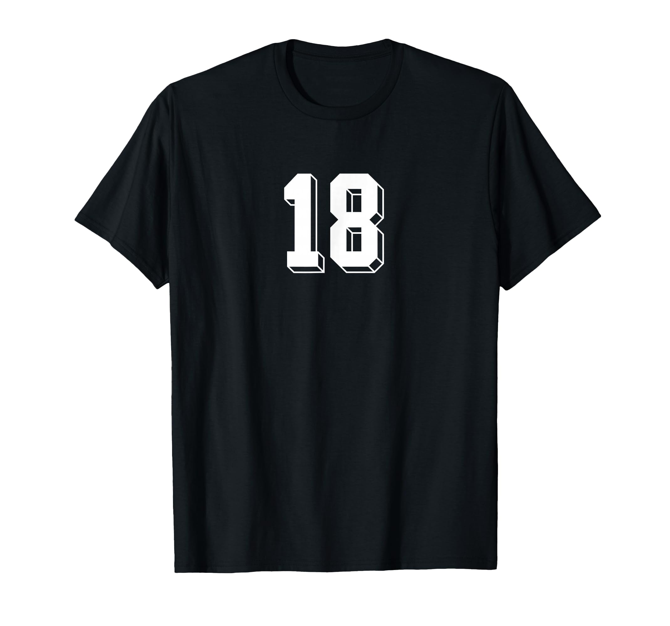 Number 18 80S 90S Soccer Team T-Shirt - Fun Novelty Design for Adults