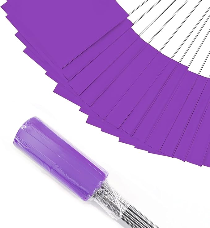 Zozen 50Pack Purple Marking Flags, Writable | 15x4x5 Inch, Yard Flags for Lawn & Irrigation & Landscape & Sprinkler & Survey & Dog Training.