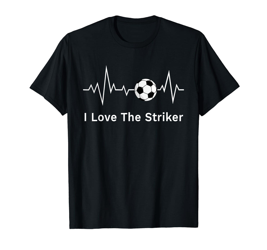 Soccer Coaches I Love Striker Heartbeat T-Shirt - Graphic Print Unisex