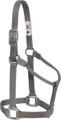 Weaver Equine Nylon Horse Halter, Triple-Ply Cheek Design, Original Non Adjustable Halters for Horses, Equine Tack,Average Size, Black