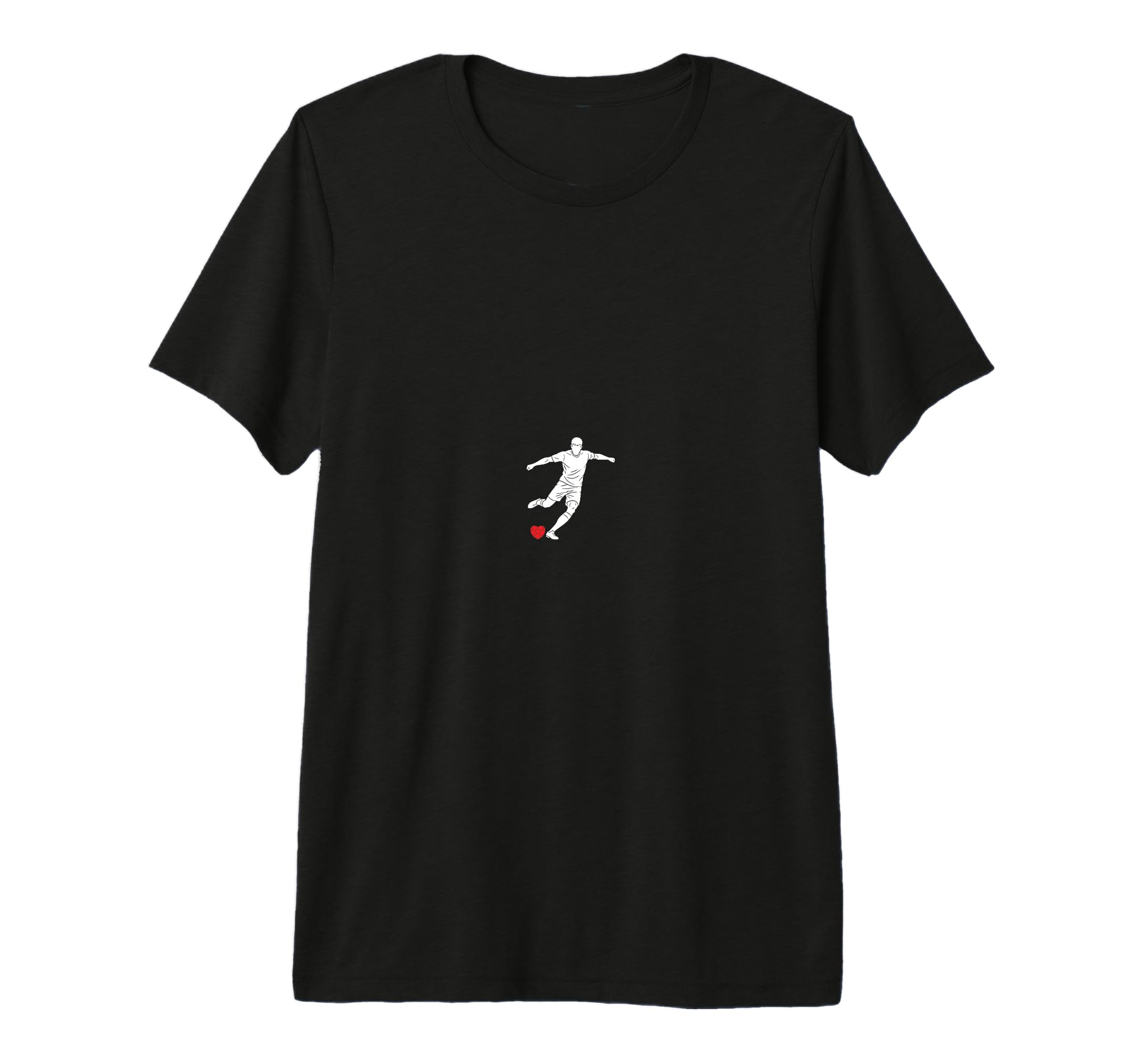 Valentines Us Soccer Player Silhouette T-Shirt - Graphic Print Unisex