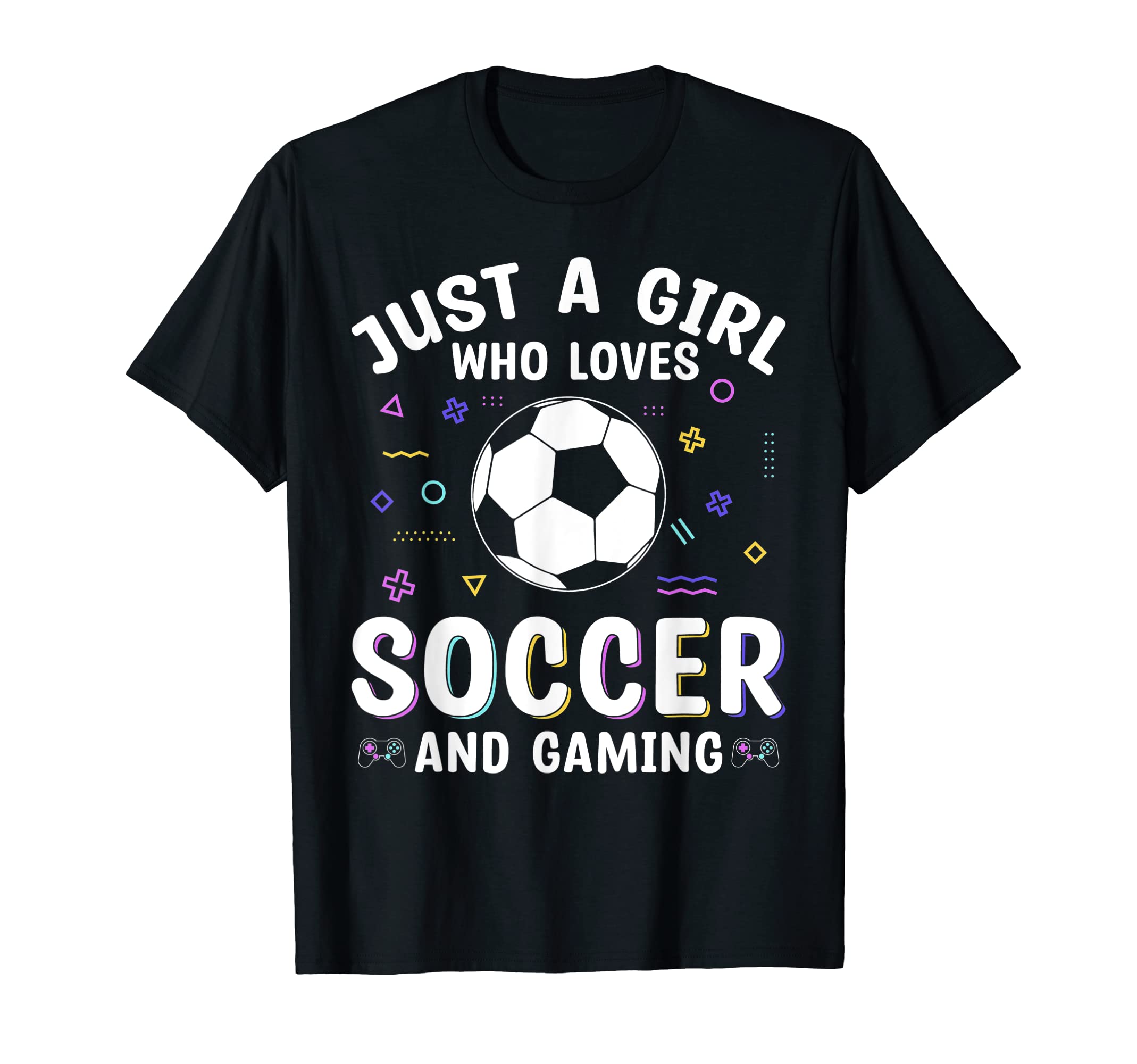 Who Loves Soccer And Gaming T-Shirt - Minimalist Print Men Women