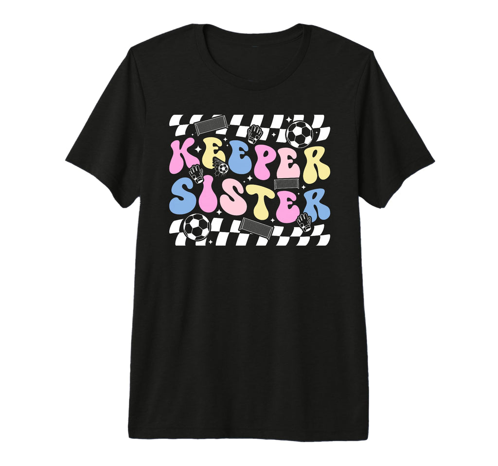 Groovy Soccer Keeper Sister Soccer T-Shirt - Trendy Graphic for Adults