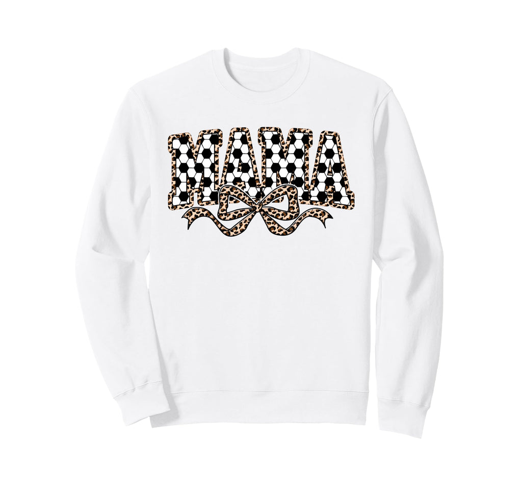 Leopard Soccer Mama Coquette Bow Sweatshirt - Unique Graphic for Adults