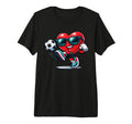 Funny Heart Playing Soccer Gifts Tri Blend T-Shirt - Graphic Print Unisex