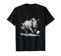 Rhino Playing Soccer Funny Animal T-Shirt - Streetwear Style for Adults