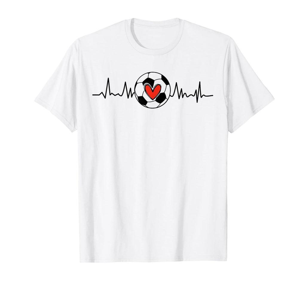 Soccer Heartbeat Soccer Ball Soccer Mom T-Shirt - Custom Art Print Unisex