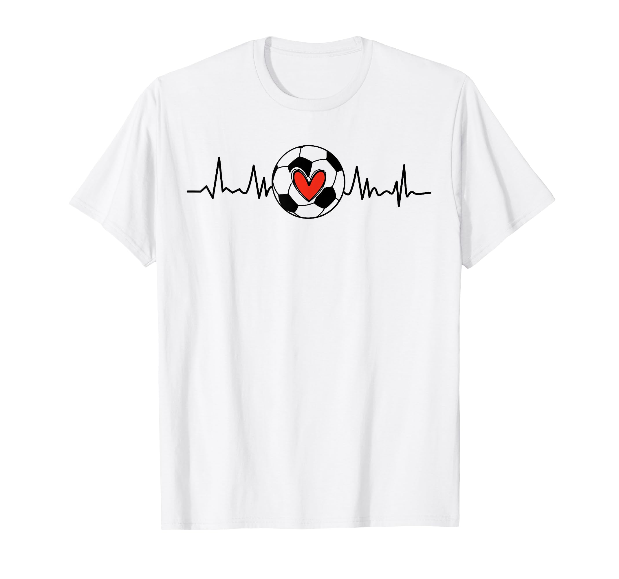 Soccer Heartbeat Soccer Ball Soccer Mom T-Shirt - Custom Art Print Unisex