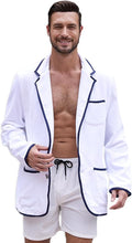Luxurious Men's Bathrobe, Organic Cotton Terry Towelling Blazer, Leisure Cotton Bath Robe for Pool and beach