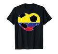 Colombia Soccer Ball Heart Colombian T-Shirt - Trendy Graphic Men Women