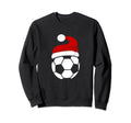 Soccer Football Santa Hat Sweatshirt - Unique Graphic for Adults