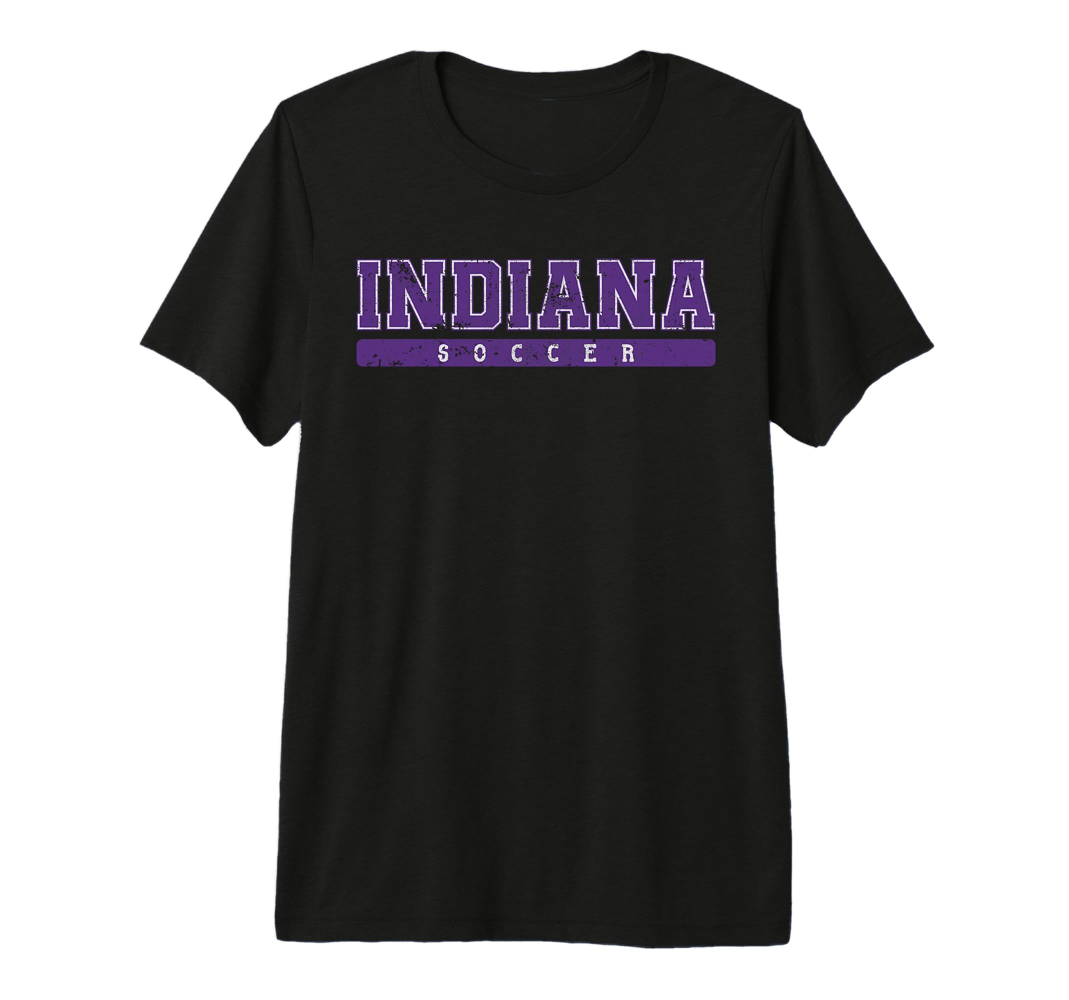 Indiana Soccer Purple Text Tri Blend T-Shirt - Unique Graphic Men Women