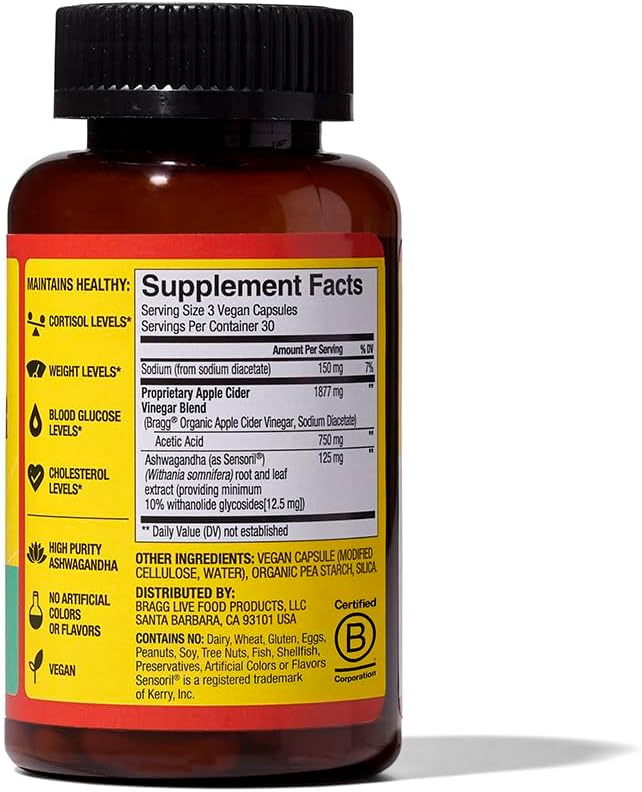 Bragg - Balance - Apple Cider Vinegar & Ashwagandha Capsules, 90 ct.