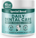 Dog Teeth Cleaning Powder – Natural Dog Dental Powder for Tartar Control, Fresh Breath & Gum Health – Daily Plaque Remover with Zeolite, Brown Algae, Probiotics & Rosemary – 90 Scoops