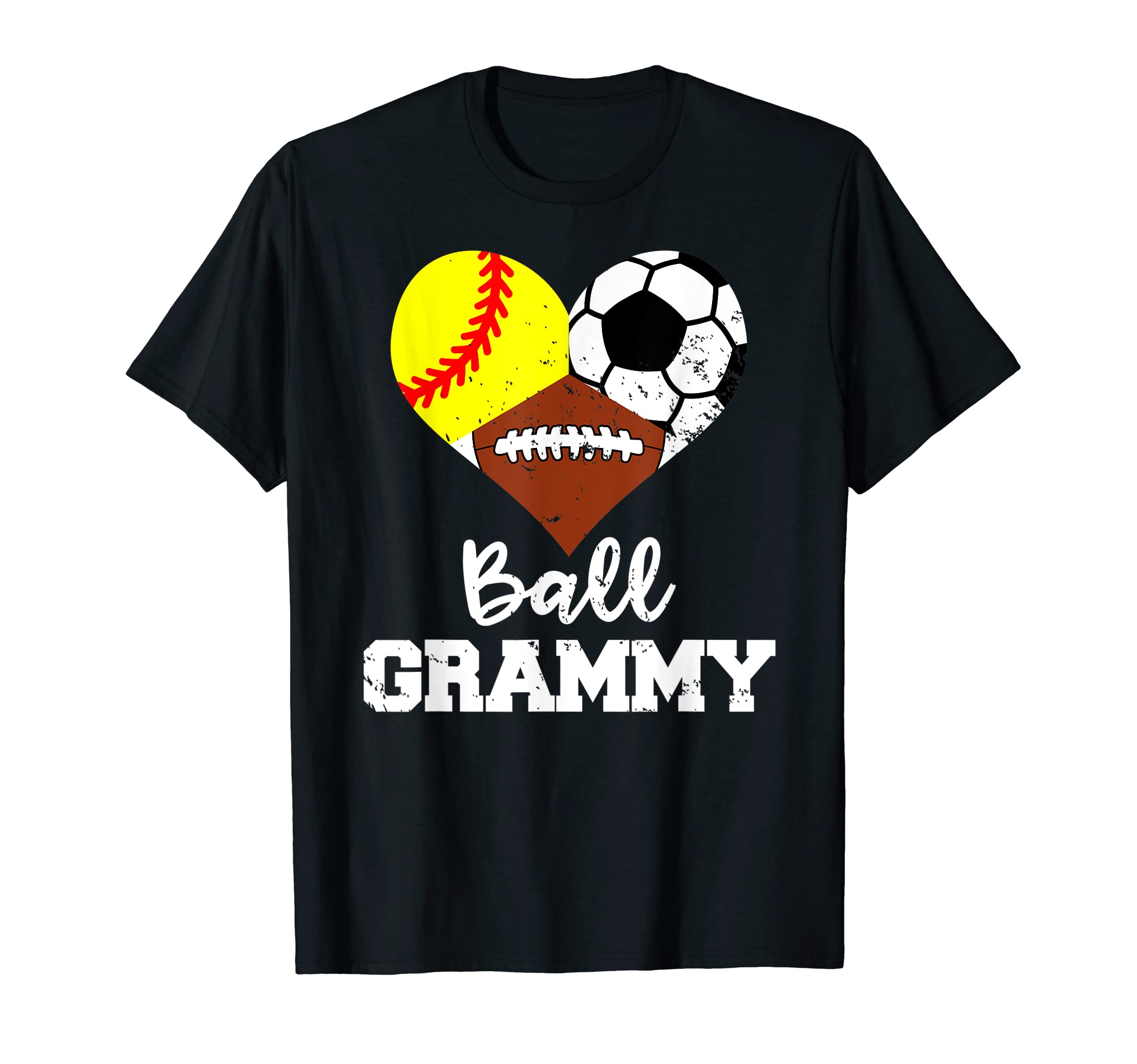 Ball Grammy Heart Funny Softball T-Shirt - Fun Novelty Design Unisex