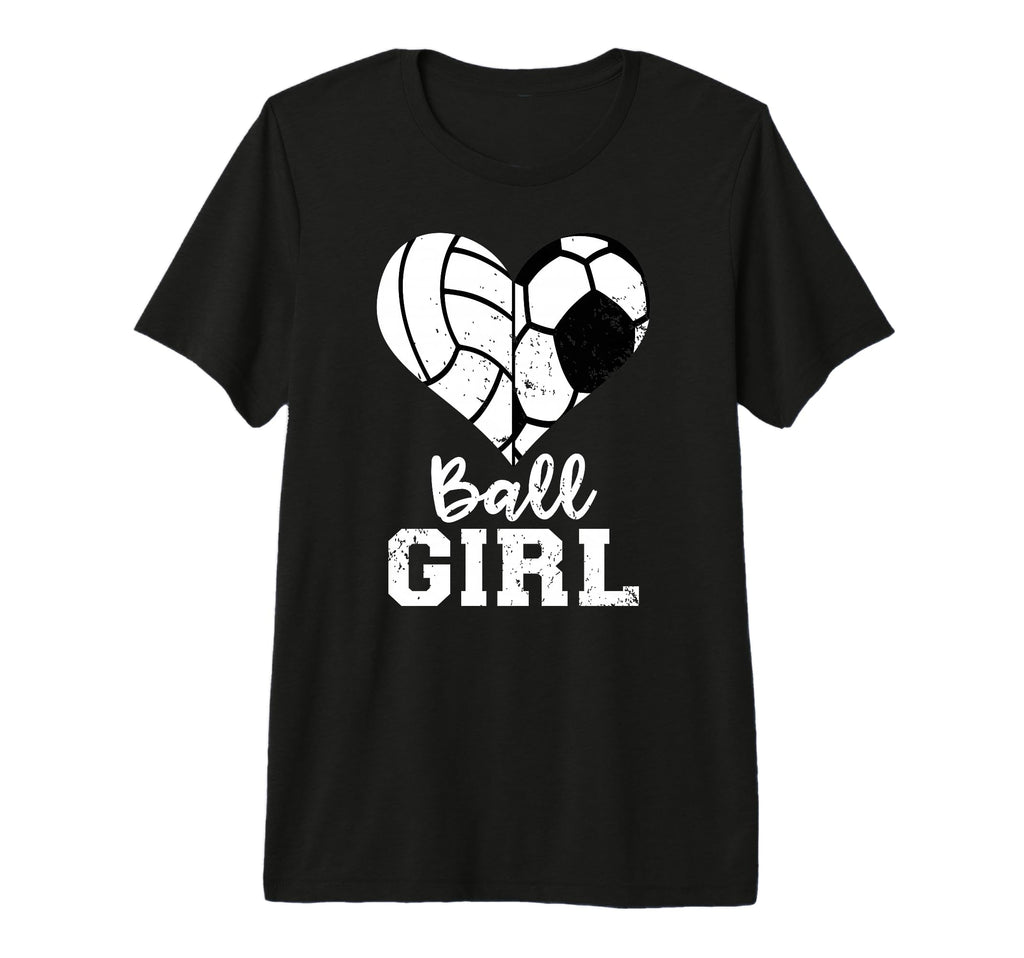 Ball Heart Funny Soccer Volleyball Tri T-Shirt - Trendy Graphic Men Women