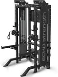 Commercial Cable Crossover Exercise Machine All in One Functional Trainer Cable Machine with 400LBS Weight Stacks Power Cage Squat Rack with Pulley System Compact Functional Trainer for Home Gyms
