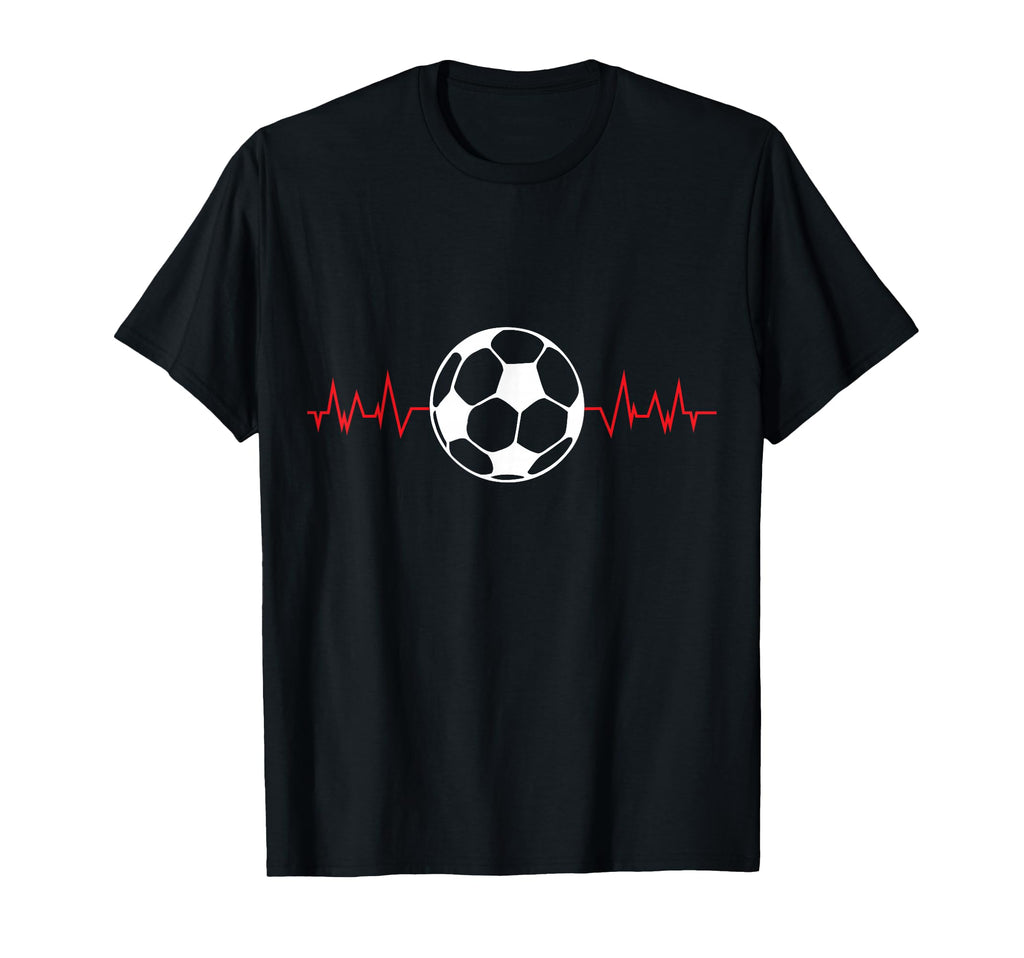 Soccer Ball Heartbeat Players T-Shirt - Novelty Apparel for Adults