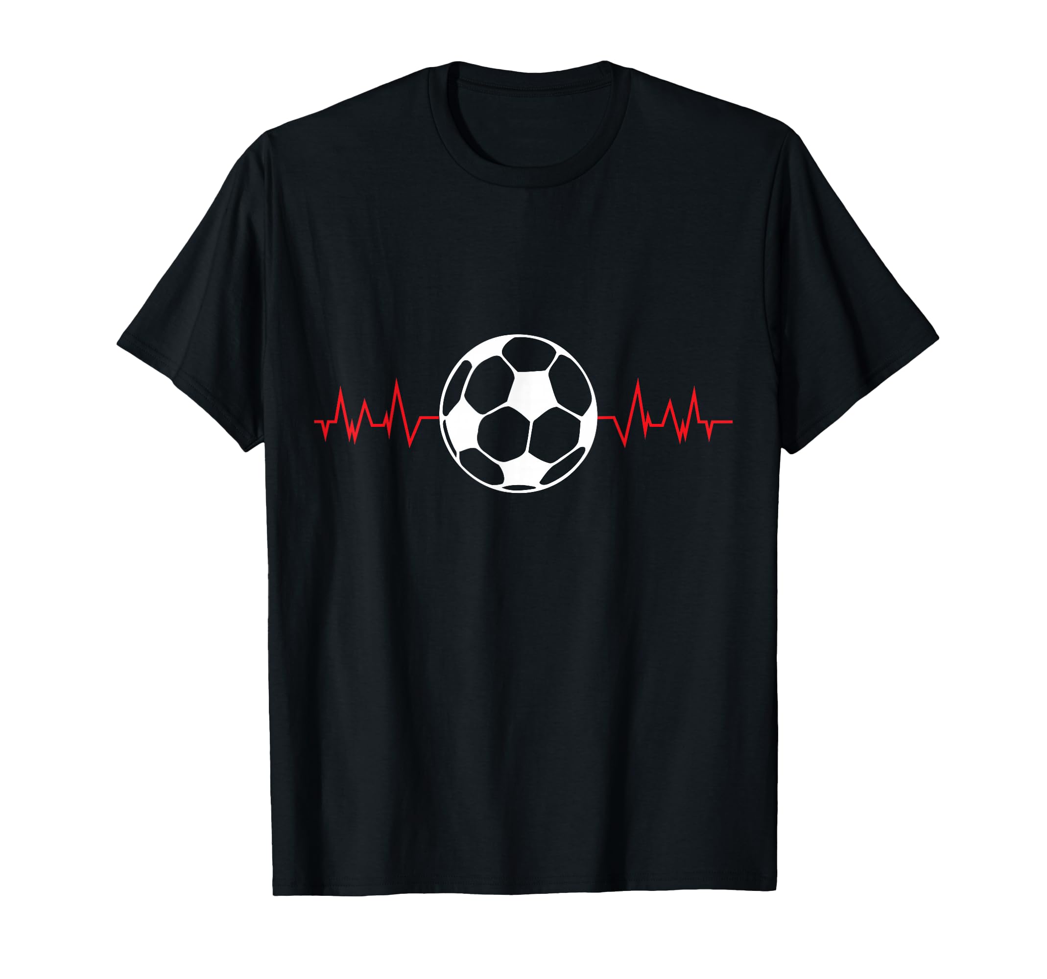 Soccer Ball Heartbeat Players T-Shirt - Novelty Apparel for Adults